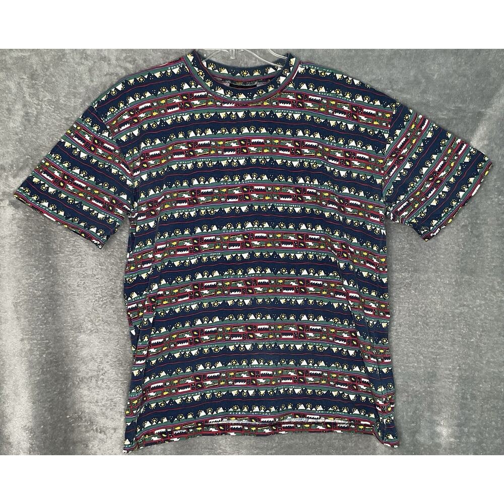 Global Culture Mens Medium T Shirt All Over Print 100% Cotton New Zealand Made